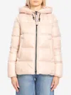 Moncler Serittes Hooded Short Down Jacket In Pink