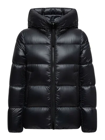 Moncler Serittes Short Down Jacket With Hood In Black