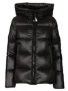 Moncler Womens Black Serittes Hooded Shell-down Jacket Xs In Black