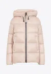Moncler Serittes Hooded Short Down Jacket Clothing In Pink