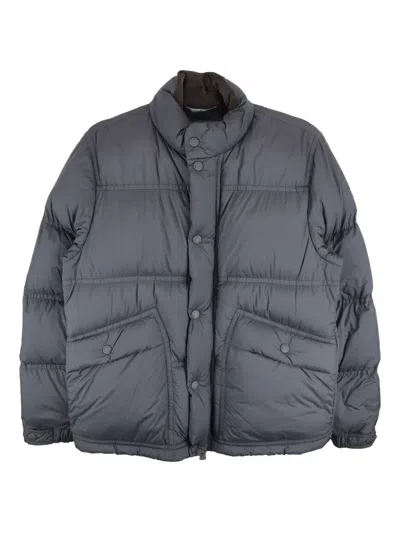 Moncler Sernur Quilted Stud-fastening Jacket In Gray