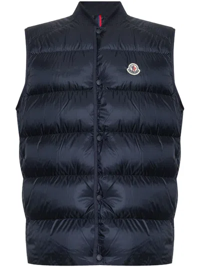 Moncler Serot Nylon Down Waistcoat In Blue