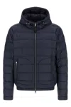 Moncler Quilted Down Jacket Hood In Blue