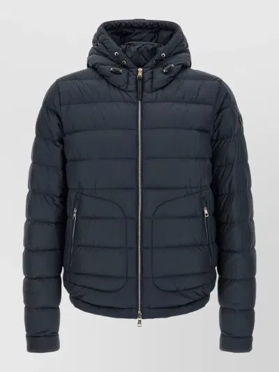 Moncler Sestriere Hooded Down Jacket Adjustable Cuffs In Blue