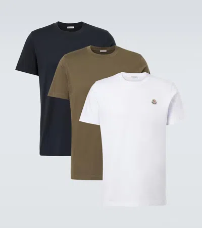 Moncler Set Of 3 Cotton Jersey T-shirts In Multi