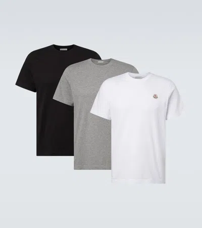 Moncler Multicolour Organic Cotton T-shirts Set In White