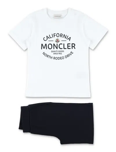 Moncler Kids' Set Pants + T-shirt In White/black