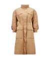 Moncler Seven-quarter Sleeve Parka Coat In Brown