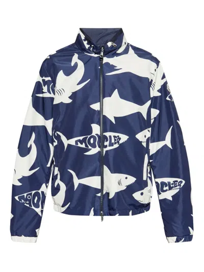 MONCLER SHARK-PRINT BOMBER JACKET