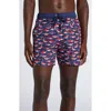 Moncler Short De Bain À Imprimé Requin In Navy Blue
