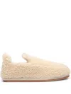 Moncler Shearling Ballerina Shoes In Neutrals
