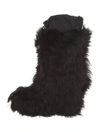 Pre-owned Moncler Shearling Boots In Black