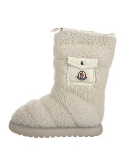 Pre-owned Moncler Shearling Boots In Neutral