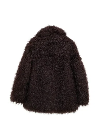 Moncler Shearling Jacket In Brown