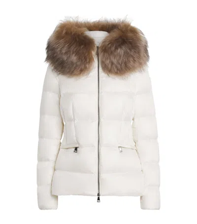 MONCLER SHEARLING-TRIM BOED PUFFER JACKET