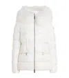 Moncler Boed Down Puffer Jacket With Genuine Shearling Trim In White