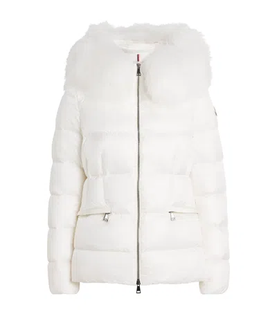 MONCLER SHEARLING-TRIM BOED PUFFER JACKET