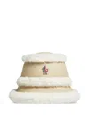 Moncler Shearling-trimmed Bucket Hat In Neutrals