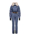 Moncler Shearling-trimmed Down Ski Suit In Multi