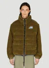 Moncler Padded Teddy Zip-up Sweatshirt In Green