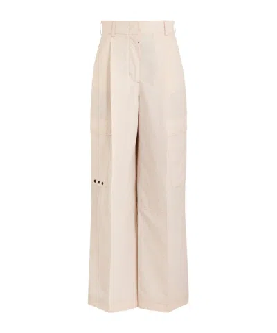 Moncler Shell Cargo Trousers In Nude