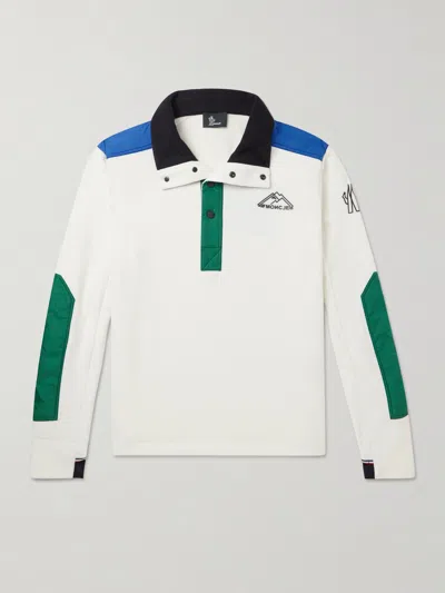 Moncler Shell-trimmed Fleece Jacket In White