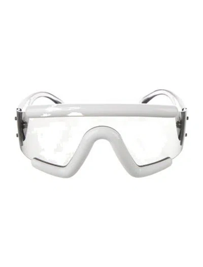 Pre-owned Moncler Shield Clear Sunglasses In White