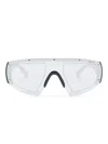 Moncler Shield-frame Mirrored Sunglasses In Black