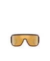 Moncler Shield Frame Sunglasses In Yellow