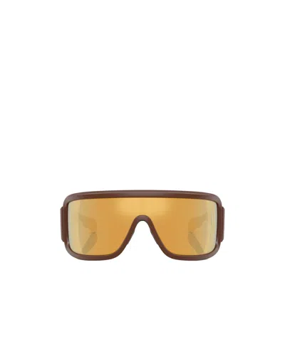 Moncler Shield Frame Sunglasses In Yellow