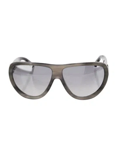 Pre-owned Moncler Shield Mirrored Sunglasses In Gray