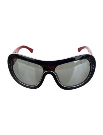 Pre-owned Moncler Shield Tinted Sunglasses In Blue