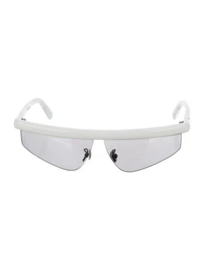 Pre-owned Moncler Shield Tinted Sunglasses In White