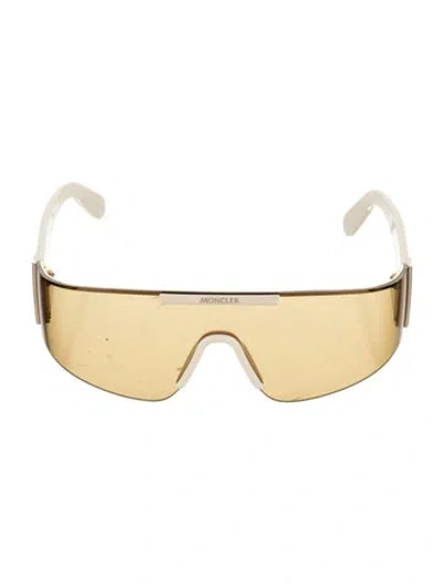 Pre-owned Moncler Shield Tinted Sunglasses In White