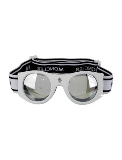Pre-owned Moncler Shield Tinted Sunglasses In White