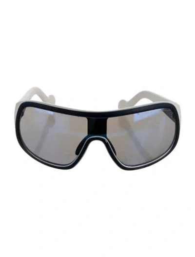 Pre-owned Moncler Shield Tinted Sunglasses In White
