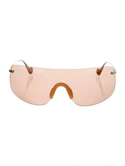 Pre-owned Moncler Shield Tinted Sunglasses In Yellow