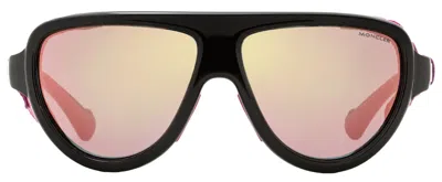 Moncler Shield-frame Aviator Sunglasses In Black
