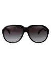 Moncler Shiny Black Injectate Sunglasses In Black