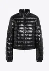 Moncler Shiny Down Jacket In Black
