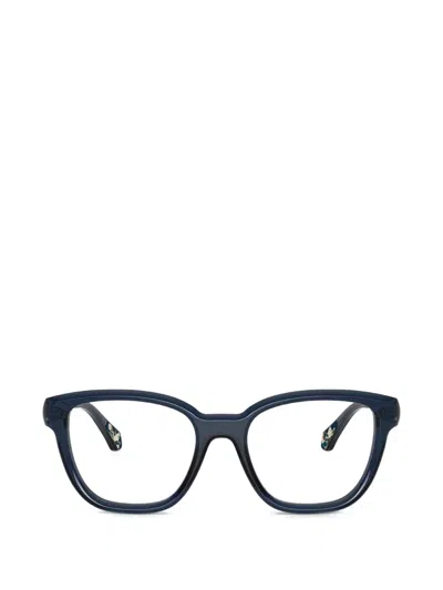 Moncler Shiny Oval-frame Glasses In Blue
