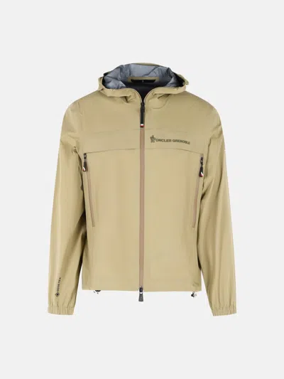 Moncler 'shipton' 'gore-tex' Foldable Shell Jacket With Khaki Hood In Green