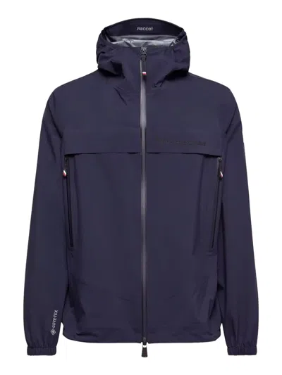 Moncler Shipton Hooded Packable Gore-tex Shell Jacket In Blue