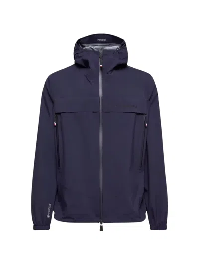 Moncler Shipton Hooded Packable Gore-tex Shell Jacket In Blue