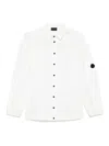 Moncler White Cotton Shirt With Contrast  Front Buttons