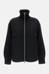 Moncler Zip-up Patch-pockets Shirt In Black