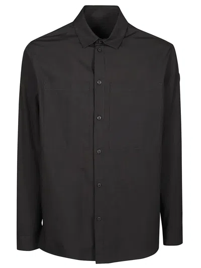 Moncler Buttoned Long-sleeved Shirt In Black
