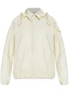Moncler White Down Jacket With Logo Patch On The Sleeve In Tech Fabric Man In Multicolor