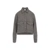 Moncler Checkered Long Sleeve Shirt Front Pockets In Gray