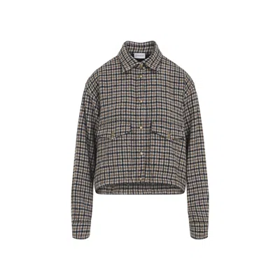 Moncler Checkered Long Sleeve Shirt Front Pockets In Multi